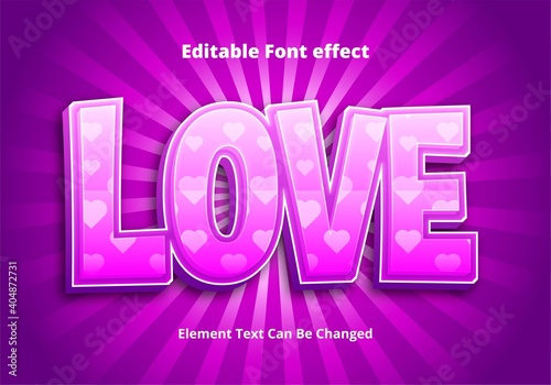 love editable text effect
