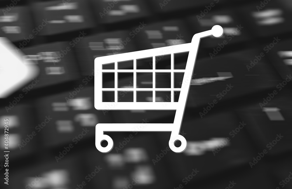 Online shopping conceptcart symbol with shopping on keyboard computer, e-commerce Online shopping conceptcart symbol with shopping on keyboard computer, e-commerce