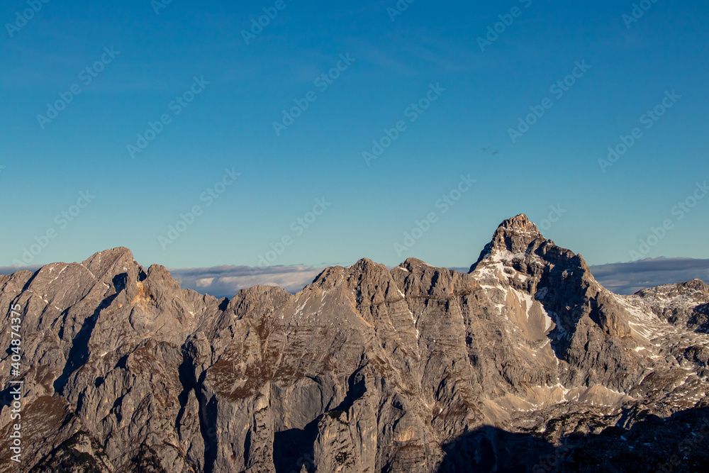 High mountains in Julian alps, winter	