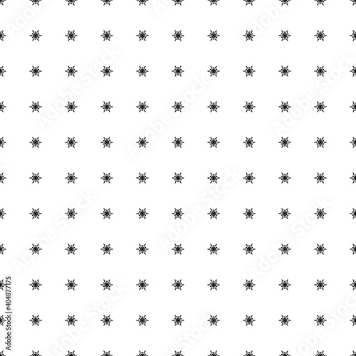 Square seamless background pattern from geometric shapes. The pattern is evenly filled with black snowflakes. Vector illustration on white background © Alexey