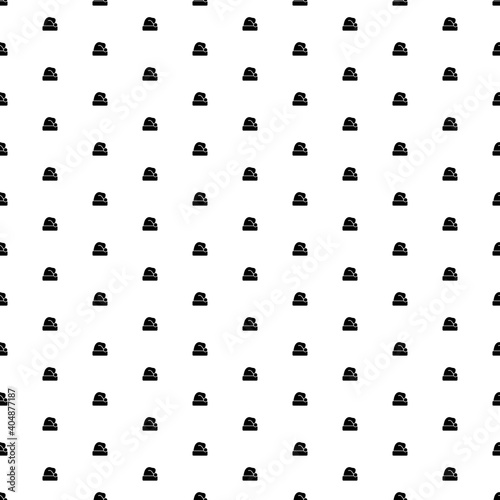 Square seamless background pattern from black santa claus hat symbols. The pattern is evenly filled. Vector illustration on white background