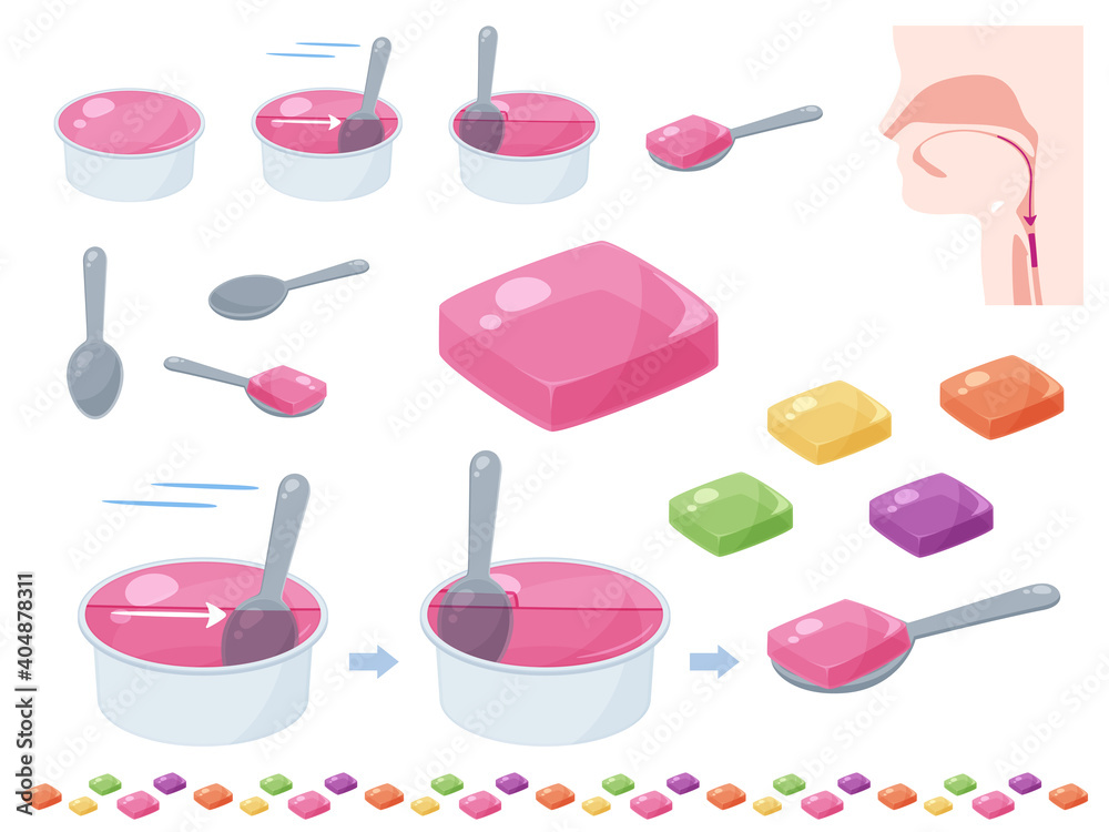 Vettoriale Stock 嚥下 スライスゼリーのイラスト素材セット Adobe Stock