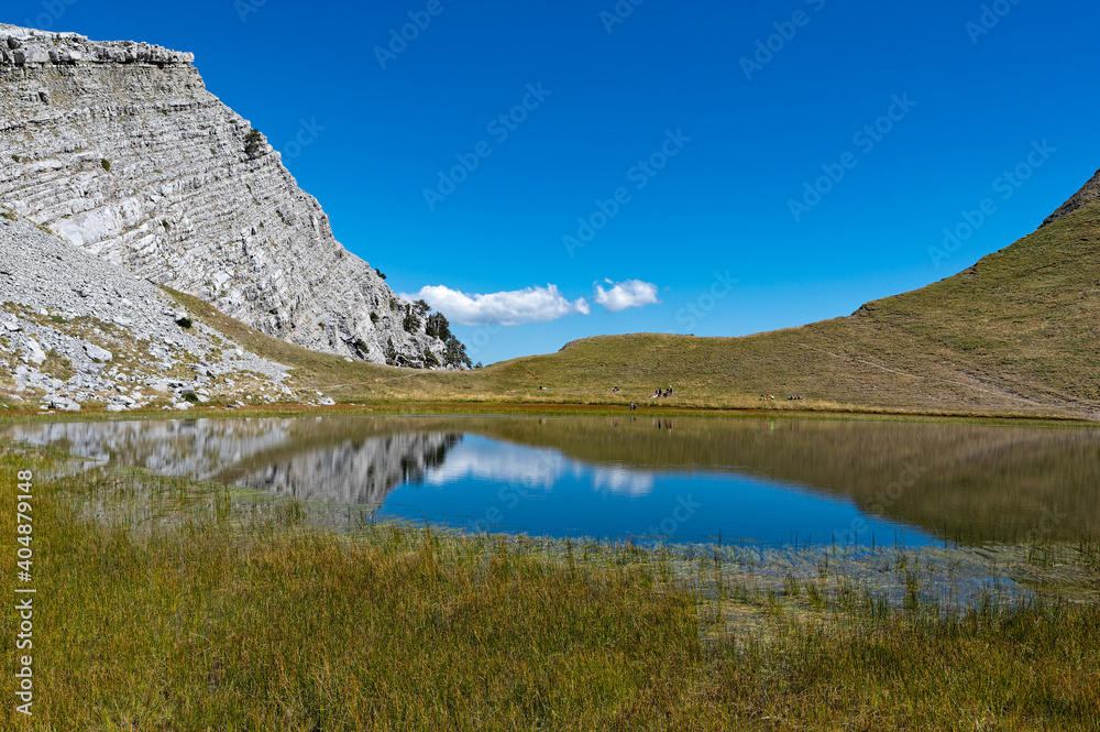 View of the so-called Dragon Lake or Drakolimni at the Tymfi mountain in Epirus, Greece