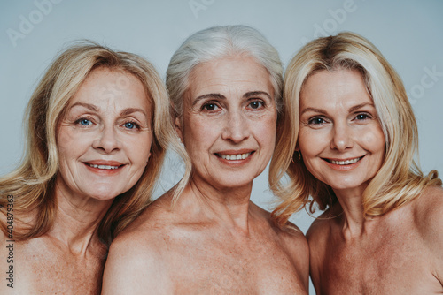 Beautiful senior women posing on a beauty photo session. photo