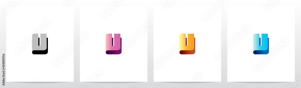 Abstract Book Formed Letter Logo Design U Abstract Book Formed Letter Logo Design U