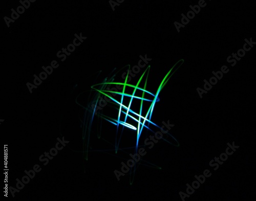 Abstrakcyjne rozmyte kolorowe światłą  - technika długiej ekspozycji © Jacek