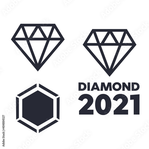 Diamond icons set. Diamond line icon. Diamond outline vector sign