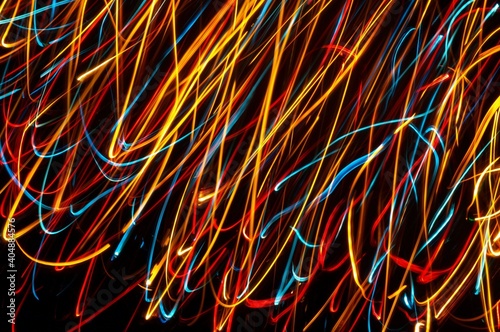 Abstrakcyjne rozmyte kolorowe światłą  - technika długiej ekspozycji