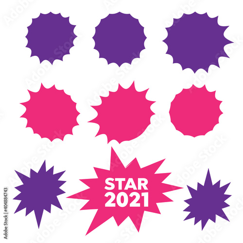 Vector Vintage Label. Starburst isolated icons set