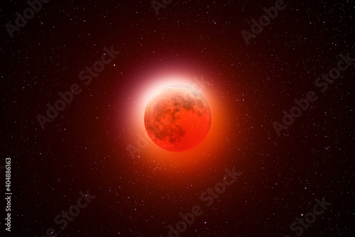 Blood Moon High Resolution Picture of Lunar Eclipse photo