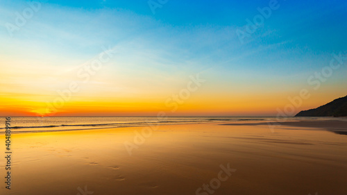 Beautiful ocean in winter Outdoor landscape background at sunset time © photosky99