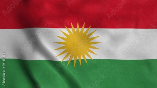 Bild auf Leinwand Flag of Kurdistan, waving in wind