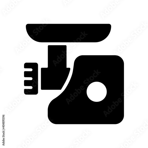 Electric meat grinder vector glyph icon