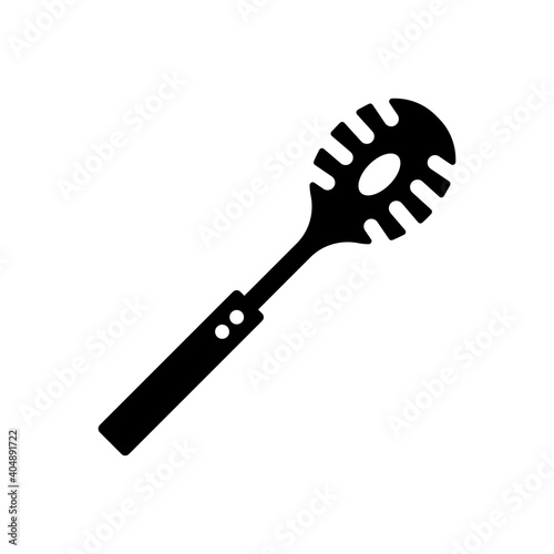 Kitchenware spaghetti spoon vector glyph icon