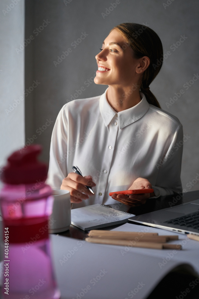 Woman using modern technologies while working at home Woman using modern technologies while working at home