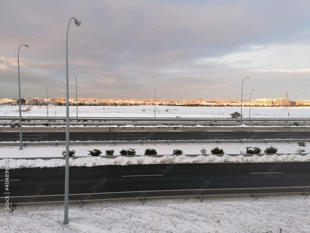Fotografie carretera limpia heladas tempral