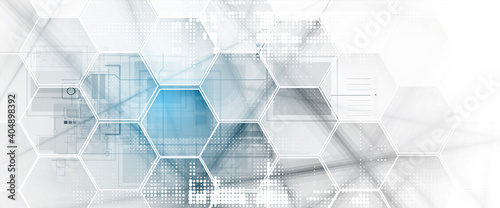 Abstract hexagon background. Technology poligonal design. Digital futuristic minimalism