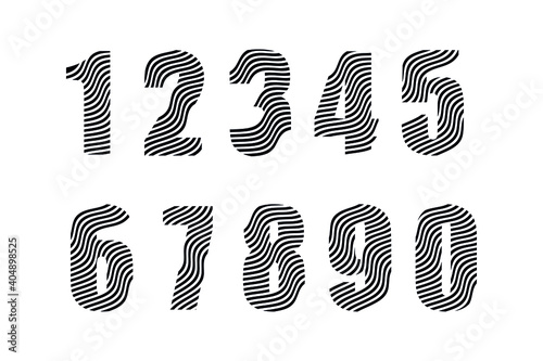 Vector set numbers wave text effect design element