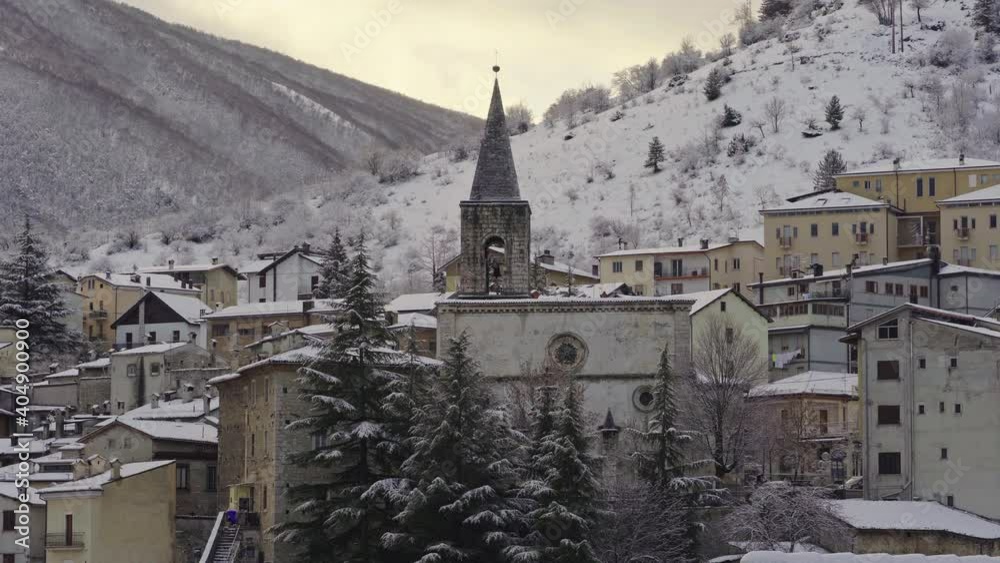 The ancient village of Scanno under the snow. Abruzzo, Italy, Europe The ancient village of Scanno under the snow. Abruzzo, Italy, Europe