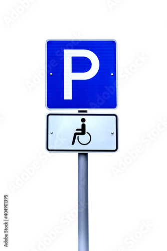Disabled Parking sign isolate on white background.