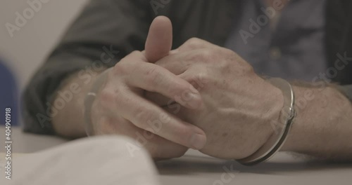 Hands to Suspect Talking Zoom Out 4K