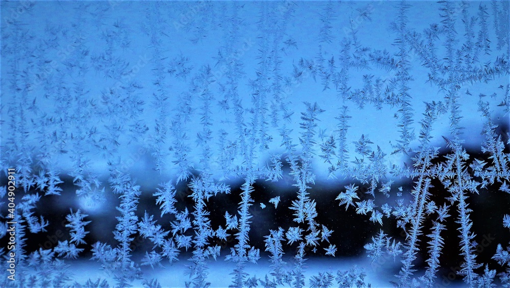 Frozen patterns on the window