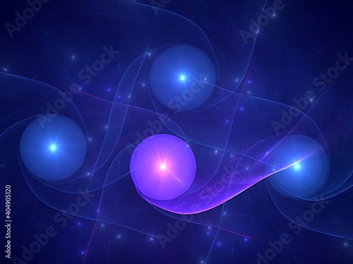 violet and blue balls , fractal