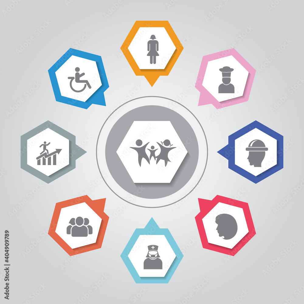 People Icon. Simple flat vector icons set on Gray Radiant background People Icon. Simple flat vector icons set on Gray Radiant background