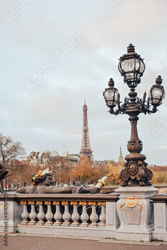 View to the Eiffel tower from Alexandre 3 bridge © Anna