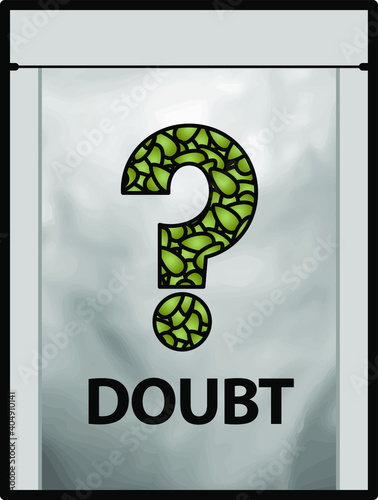 Concept: to plant a doubt. A foil packet of seeds.