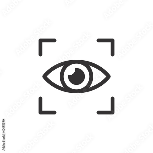 Eye scanner black vector icon. Retina scan simple symbol.