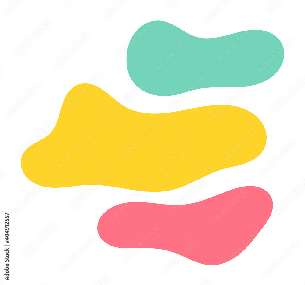 Colorful abstract amoeba banners flat design elements.
