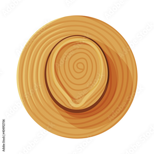 Straw Wide Brimmed Hat as Travel and Tourism Symbol Vector Illustration