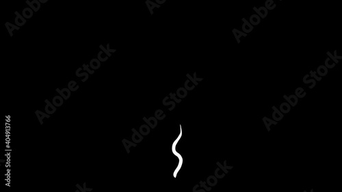 2D smoke cartoon animation. Hand-drawn frame-by-frame motion smoke effects with Alpha channel. Easy to use and customize. 25 fps Hookah smoke, exhaust pipe, cigarette, effect.