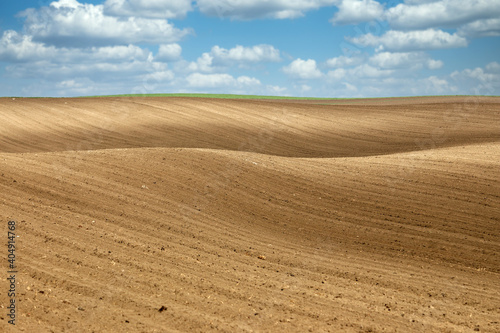 Plowed field landscape agriculture spring season