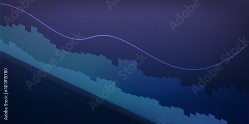 Neon colors. Background with financial charts. The concept of analytics, business or trading on the financial exchange. Vector.