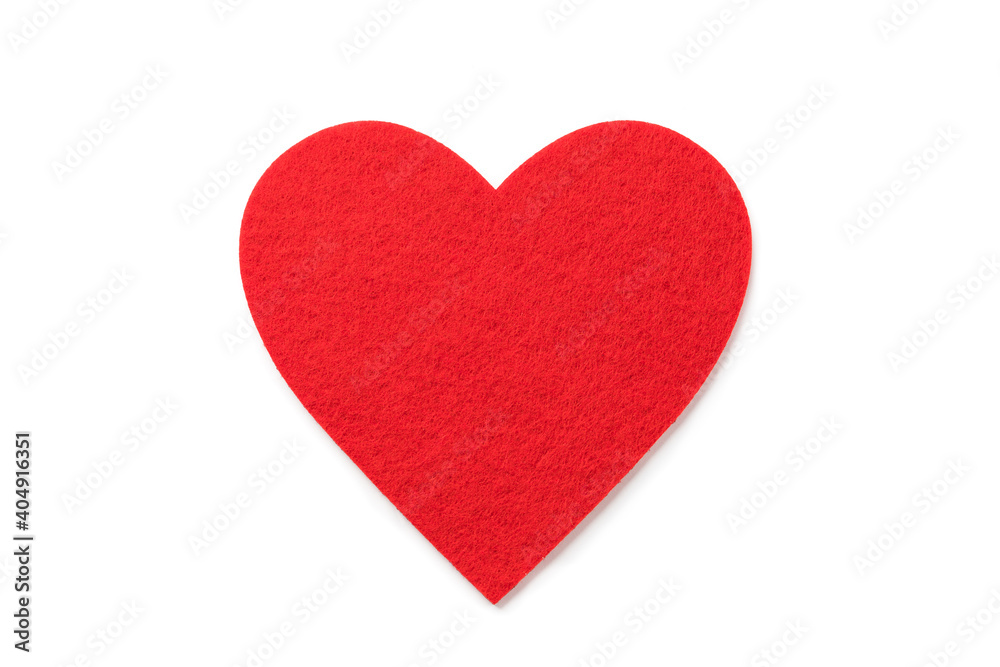 Big light red heart. Isolated on white background