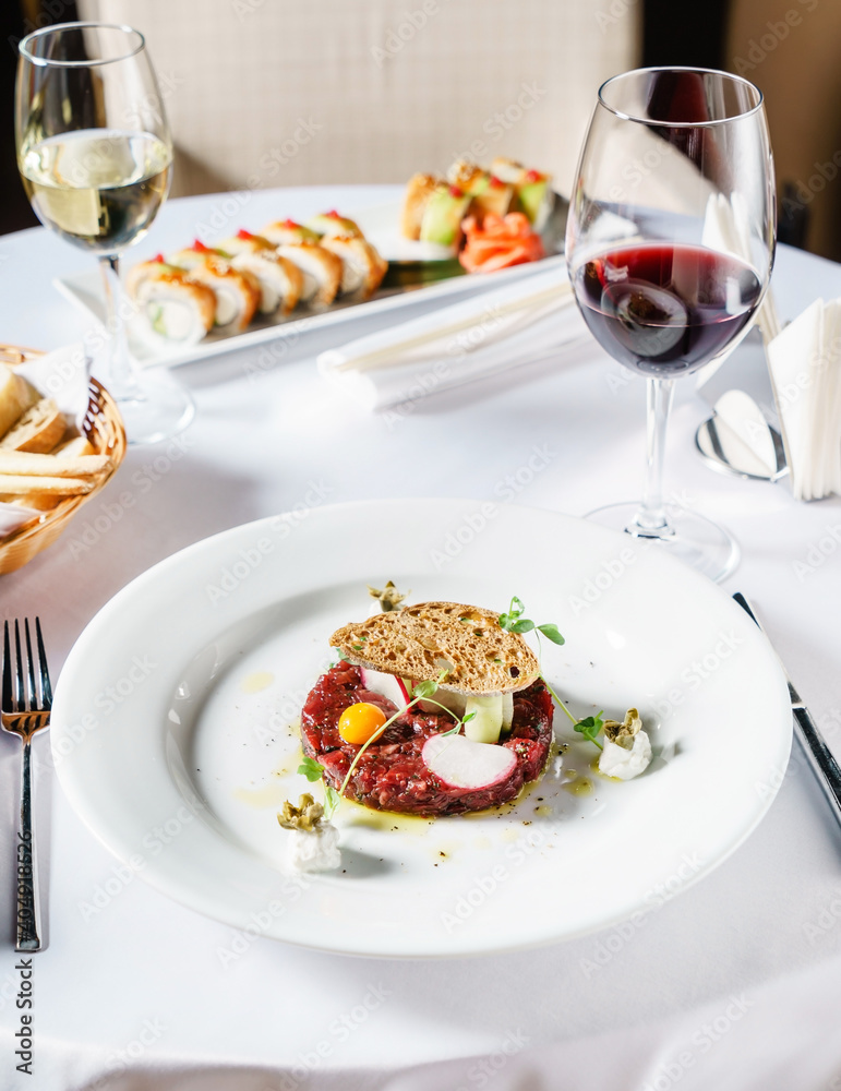 beef tartar with egg beef tartar with egg
