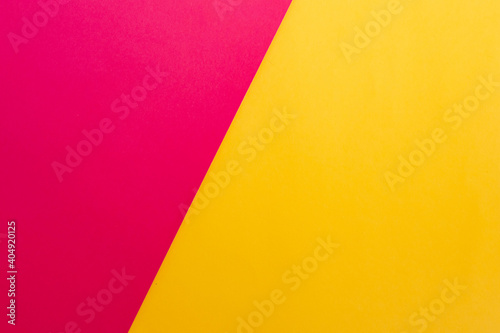 Minimalistic pink and yellow background. Copy space