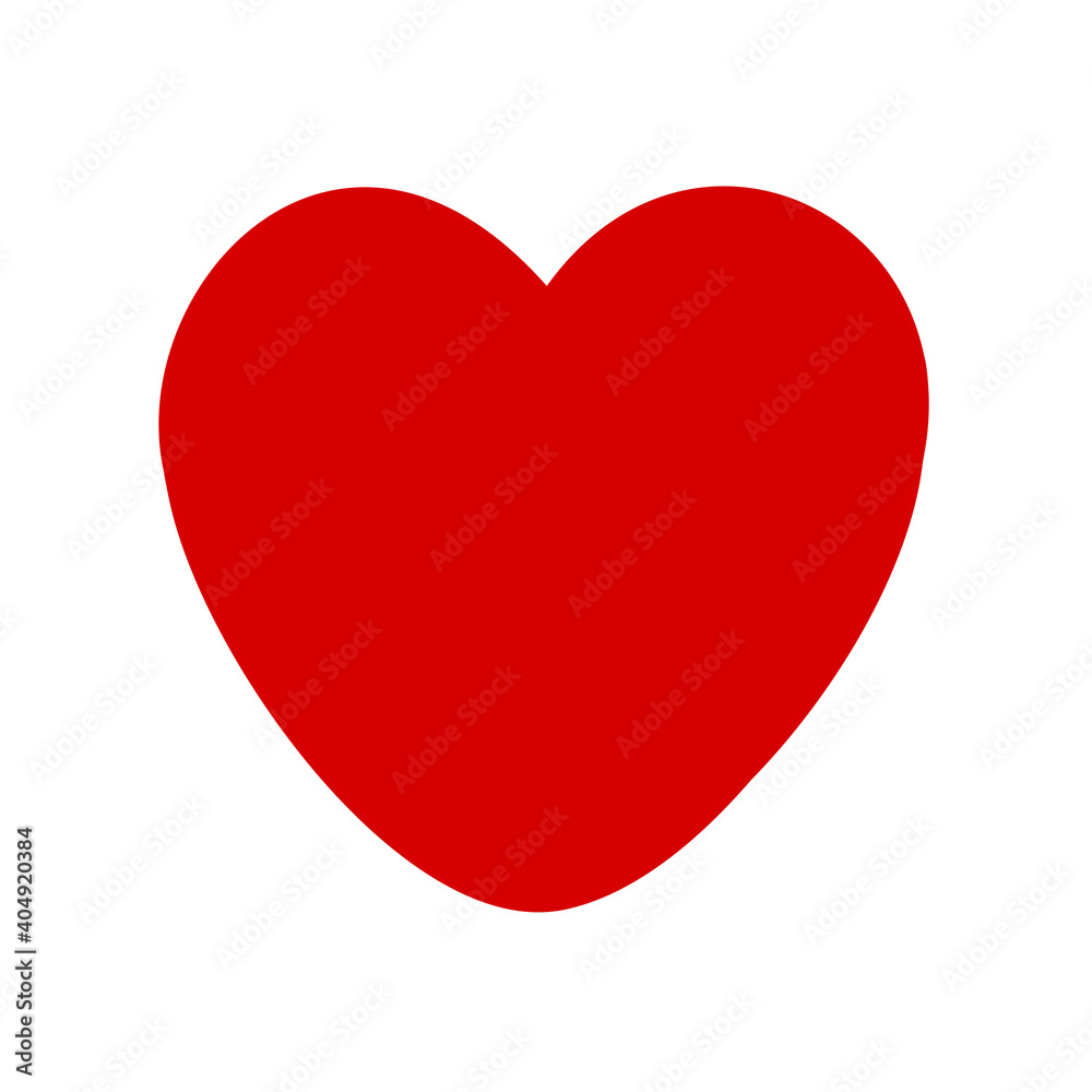 Rounded heart for valentine's day, love, romance red vector icon for apps and websites