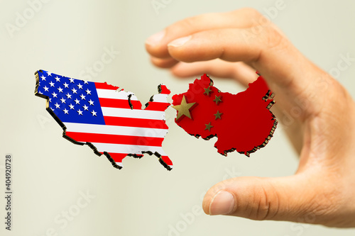 Photography usa and china trade  partner maps