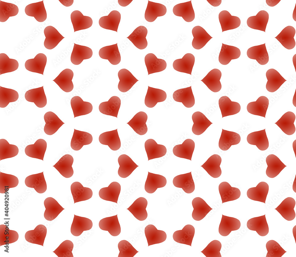 Festive symmetrical geometric red heart shaped template