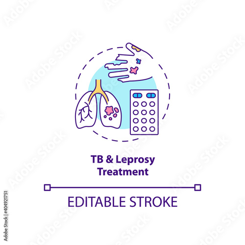 Fotografiet Tuberculosis and leprosy treatment concept icon