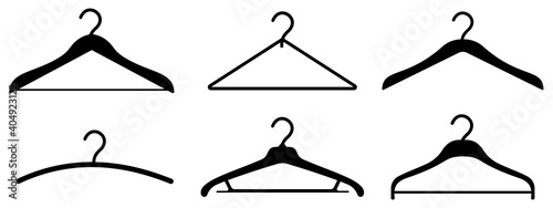 Hanger icon set on white background. Vector illustration photo