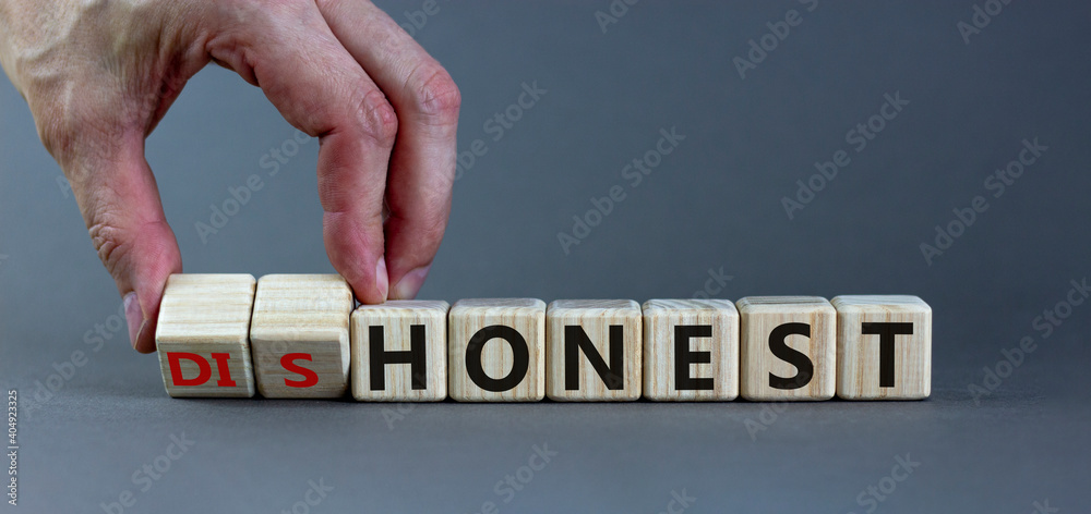 Fotografia Honest or dishonest symbol
