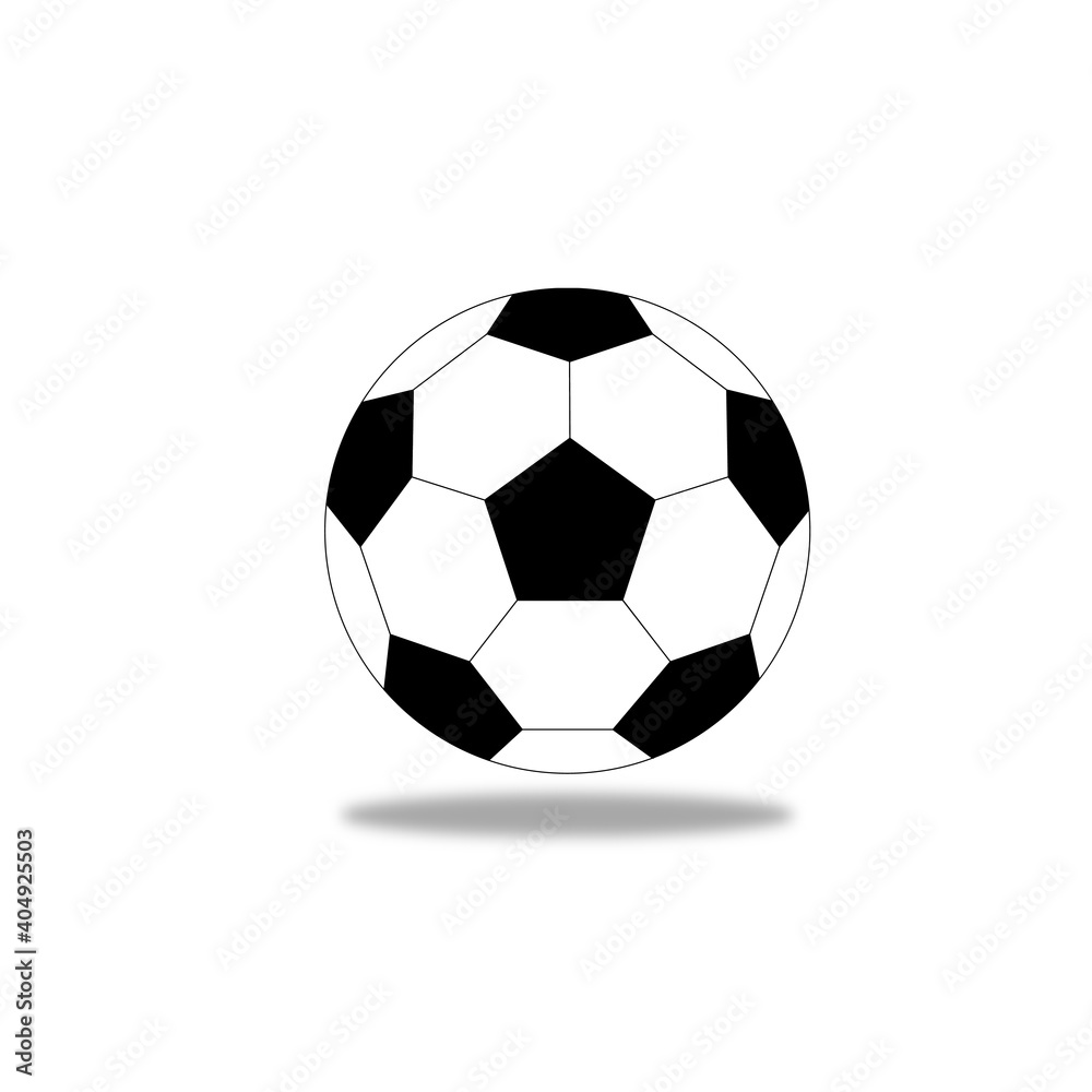 football isolated on white background, Soccer ball icon. Flat vector illustration in black on white