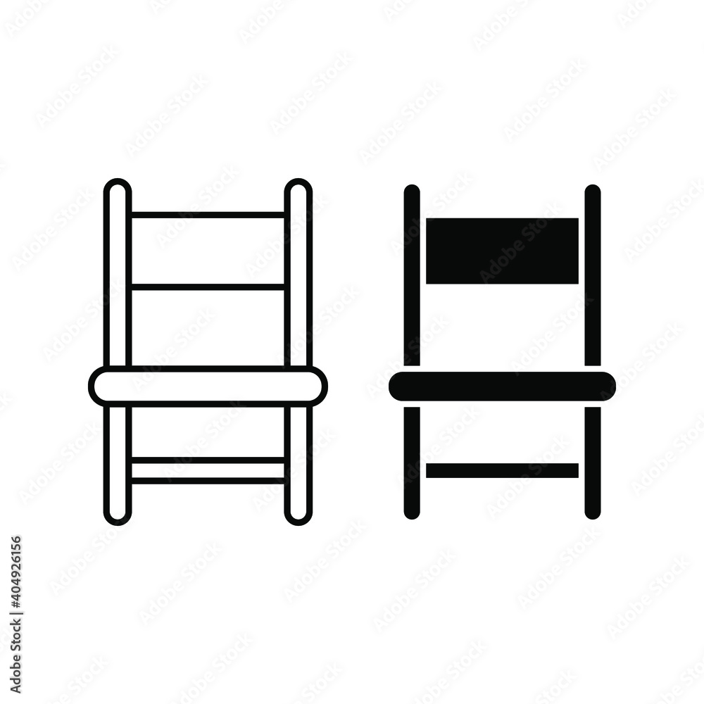 Fototapeta premium Chair outline and filled vector icon color editable