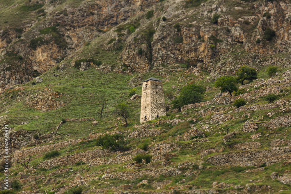mountain tower on a hill