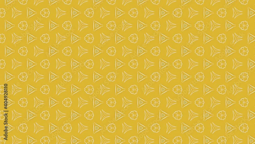 Yellow animated background with shapes and lines pattern. kaleidoscope effect Yellow animated background with shapes and lines pattern. kaleidoscope effect