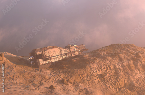 Slika na platnu Crashed spaceship